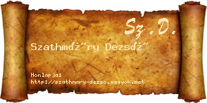 Szathmáry Dezső névjegykártya