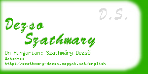 dezso szathmary business card